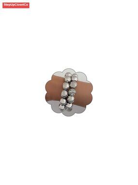 Chunky Gold Bracelets Women Stackable Beaded Big Silver Ball Stretch Bracelets